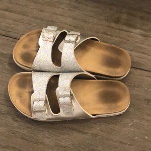 Silver glitter Justice sandals
